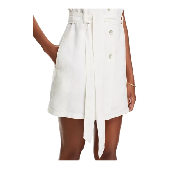Bella Dahl White Sleeveless Linen Mini Dress / Blazer Dress Sz Medium - Picture 5 of 13